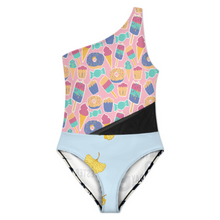 Cargar imagen en el visor de la galería, Traje de baño de una pieza de malla adelgazante sexy para mujer SDS504 personalizado con patrón foto texto (Impresión Completa de múltiples imágenes)
