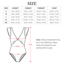 Cargar imagen en el visor de la galería, Traje de baño de una pieza con mangas con volantes para mujer SDS507 personalizado con patrón foto texto (impresión de imagen única)
