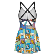 Cargar imagen en el visor de la galería, Traje / Bikini de baño de una pieza con la espalda descubierta para Mujer SDS513 con Foto Logo Patrón Texto (Impresión Completa de múltiples imágenes)
