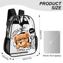 Cargar imagen en el visor de la galería, Mochila Transparente de 43 cm personalizado con patrón foto texto
