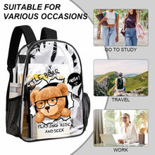 Cargar imagen en el visor de la galería, Mochila Transparente de 43 cm personalizado con patrón foto texto
