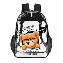 Cargar imagen en el visor de la galería, Mochila Transparente de 43 cm personalizado con patrón foto texto

