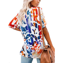 Cargar imagen en el visor de la galería, Camiseta de Seda Hielo de Manga Corta con Cuello en V para Mujer NZ109 personalizado con patrón foto texto (impresión de imagen única)

