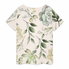Cargar imagen en el visor de la galería, Camiseta de manga corta de talla grande VDT Top de verano con cuello en V y foto personalizado con patrón foto texto (impresión de imagen única)
