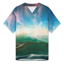 Cargar imagen en el visor de la galería, Camiseta de cuello en V de corte regular para hombre J20T personalizado con patrón foto texto (impresión de imagen única)
