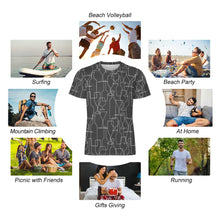 Cargar imagen en el visor de la galería, Camiseta de hombre con estampado integral OMDT01 personalizado con patrón foto texto (impresión de imagen única)
