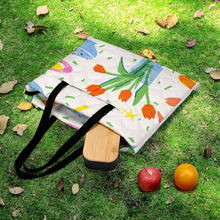 Cargar imagen en el visor de la galería, Alfombra de picnic con bolso plegable estilo cremallera personalizado con patrón foto texto
