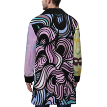 Cargar imagen en el visor de la galería, Gabardina cruzada para hombre con cuello de traje MWL510 personalizado con patrón foto texto (impresión de imágenes múltiples)
