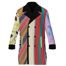 Cargar imagen en el visor de la galería, Gabardina cruzada para hombre con cuello de traje MWL510 personalizado con patrón foto texto (impresión de imágenes múltiples)
