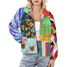 Cargar imagen en el visor de la galería, Chaqueta de Cuello Alto para Mujer LM552 personalizado con patrón foto texto (impresión de imágenes múltiples)
