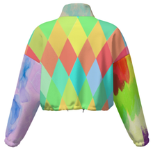 Cargar imagen en el visor de la galería, Chaqueta corta de polar con capucha para mujer MWL476 personalizado con patrón foto texto (impresión de imágenes múltiples)
