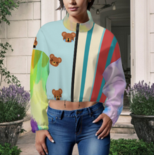 Cargar imagen en el visor de la galería, Chaqueta corta de polar con capucha para mujer MWL476 personalizado con patrón foto texto (impresión de imágenes múltiples)
