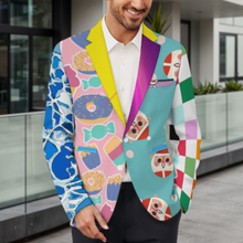 Cargar imagen en el visor de la galería, Chaqueta de traje formal para hombre Z34W personalizado con patrón foto texto (impresión de imágenes múltiples)
