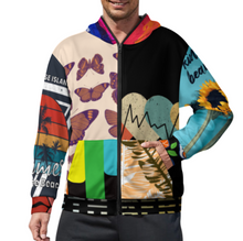 Cargar imagen en el visor de la galería, Sudadera con capucha y cremallera de manga larga para hombre WY14 personalizado con patrón foto texto (impresión de imágenes múltiples)
