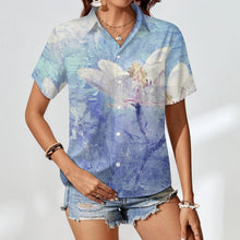 Cargar imagen en el visor de la galería, Camisa Algodón Personalizable Mujer Manga Corta Cuello Clásico

