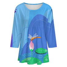 Cargar imagen en el visor de la galería, Blusa Fruncida Mujer Manga 3/4 | Top Drapeado Personalizable

