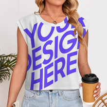 Cargar imagen en el visor de la galería, Chaleco de punto con mangas cortas para mujer LM563 personalizado con patrón foto texto (impresión de imagen única)
