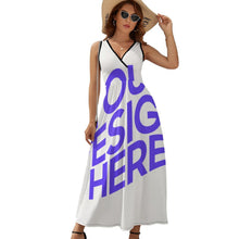 Cargar imagen en el visor de la galería, Vestido sin Manga con Cuello en V para Mujer NZ028 Personalizado con Impresión Completa con Foto Logo Patrón Texto (impresión de imagen única)
