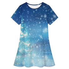 Cargar imagen en el visor de la galería, Short-sleeved Dress Christmas Tree, Starlight, Stars, Winter
