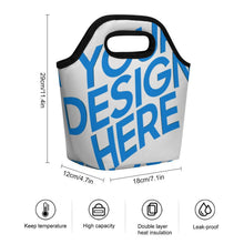 Cargar imagen en el visor de la galería, Bolsa de almuerzo portátil personalizado con patrón foto texto (impresión de imagen única)
