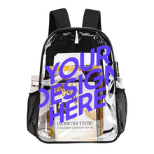 Cargar imagen en el visor de la galería, Mochila Transparente de 43 cm personalizado con patrón foto texto
