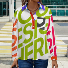 Cargar imagen en el visor de la galería, Camisa de mujer con hombros caídos LM554 personalizado con patrón foto texto (impresión de imágenes múltiples)
