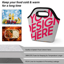 Cargar imagen en el visor de la galería, Sac à déjeuner portable personalizado con patrón foto texto (impresión de imágenes múltiples)
