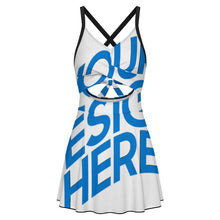 Cargar imagen en el visor de la galería, Traje  / Bikini de baño de una pieza con la espalda descubierta para Mujer SDS513 con Foto Logo Patrón Texto (Impresión Completa de una sola imagen)
