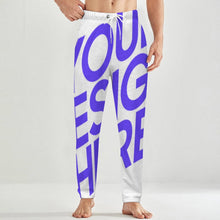 Cargar imagen en el visor de la galería, Pantalón de pijama holgado de felpa para hombre LM071 personalizado con patrón foto texto (impresión de imagen única)
