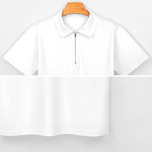Cargar imagen en el visor de la galería, Polo estampado de algodón puro con cremallera para hombre B470 personalizado con patrón foto texto
