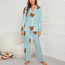 Cargar imagen en el visor de la galería, Pijama con Cuello Cubano Personalizable para Mujer | Set Elegante con Foto
