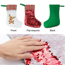 Cargar imagen en el visor de la galería, Calcetín Navideño Lentejuelas Reversibles | Bota Navidad Mágica
