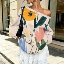 Cargar imagen en el visor de la galería, Sudadera Mujer Hombro Caído Oversize Personalizable
