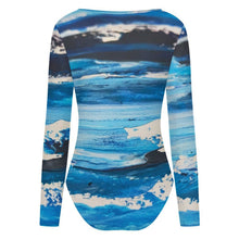 Cargar imagen en el visor de la galería, Square Collar Long Sleeved Jumpsuit Waves
