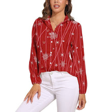 Cargar imagen en el visor de la galería, Blusa Vintage Manga Farol | Camisa Cuello V Personalizada
