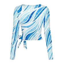 Cargar imagen en el visor de la galería, Blusa Manga Larga con Lazo Personalizable en Tejido Lycra Elástico
