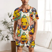 Cargar imagen en el visor de la galería, Conjunto Pijama Hombre Corto de Seda de Hielo | Personalizable
