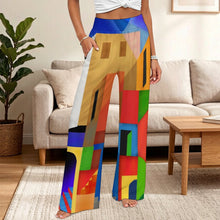 Cargar imagen en el visor de la galería, Pantalón Ancho de Cintura Alta Elástica Personalizable para Mujer
