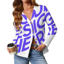 Cargar imagen en el visor de la galería, Cárdigan fino de mujer SDS2526 Personalizado con patrón foto texto (impresión de imagen única)
