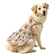 Cargar imagen en el visor de la galería, Pet Dress Dog, Repeating Pattern  Santa Claus-Red-White-Circle-Blue-Print-Merry Christmas-Repeat-Tile
