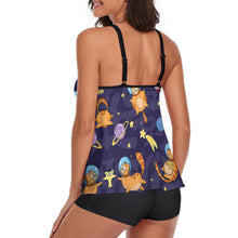 Cargar imagen en el visor de la galería, Tankini Vestido con Short | Bañador Falda 2 Piezas Tallas Grandes
