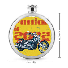 Cargar imagen en el visor de la galería, Petaca Redonda Personalizada 5oz | Acero Inoxidable y Panel Acrílico
