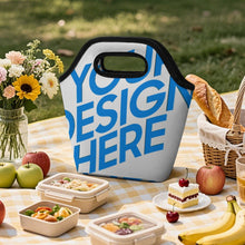 Cargar imagen en el visor de la galería, Bolsa de almuerzo portátil personalizado con patrón foto texto (impresión de imagen única)
