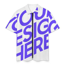 Cargar imagen en el visor de la galería, Camisa de manga corta con cremallera para hombre LM816 personalizado con patrón foto texto (impresión de imagen única)

