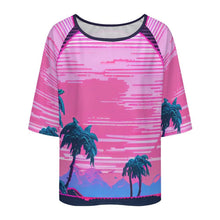 Cargar imagen en el visor de la galería, Camiseta Hombros Caídos Personalizable | Top Cuello Barco Mujer
