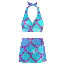Cargar imagen en el visor de la galería, Conjunto de bikini de dos piezas con tirantes ajustables y falda con abertura personalizable
