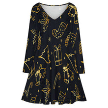 Cargar imagen en el visor de la galería, Vestido Tallas Grandes Mujer S-8XL | Cuello V Manga Larga
