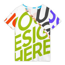 Cargar imagen en el visor de la galería, Camiseta de manga corta con cuello inclinado y cinco botones para mujer XVK personalizado con patrón foto texto (impresión de imágenes múltiples)

