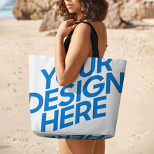 Cargar imagen en el visor de la galería, Bolso Tote Grande XB0601059 con Asa para Mujer personalizado con patrón foto texto (impresión de imagen única)
