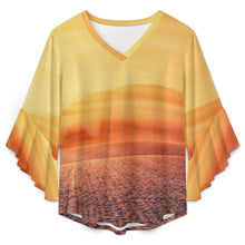 Cargar imagen en el visor de la galería, Blusa V-Neck con Volantes Personalizable | Top Mujer Manga 3/4
